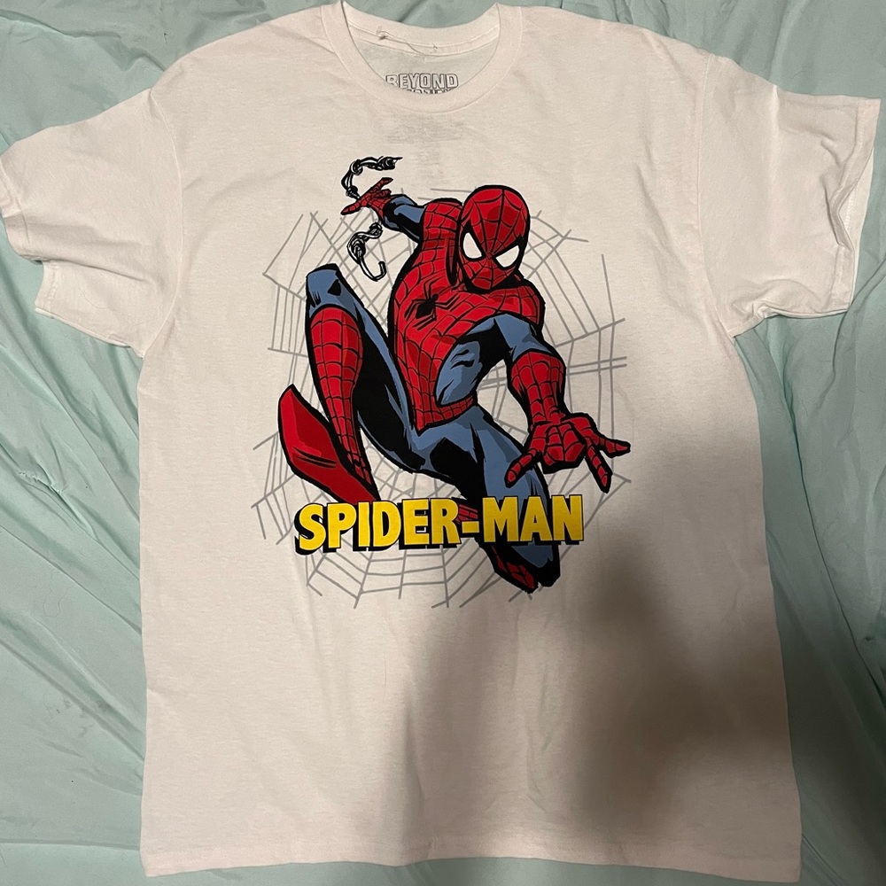 NEW Marvel Spider-Man White T-Shirt